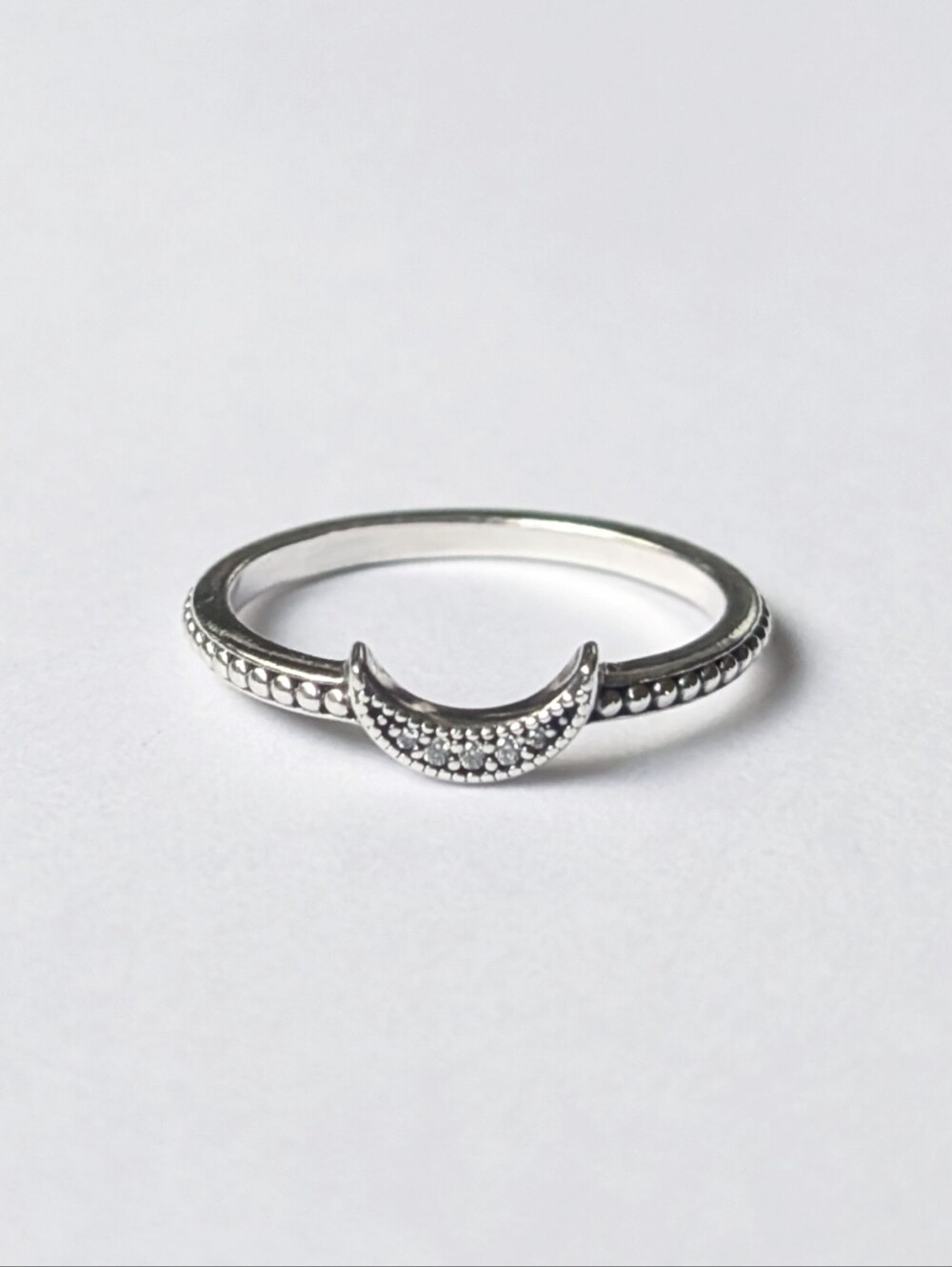 Pandora crescent moon ring sterling silver Stamped S925 ALE 54 Size 7